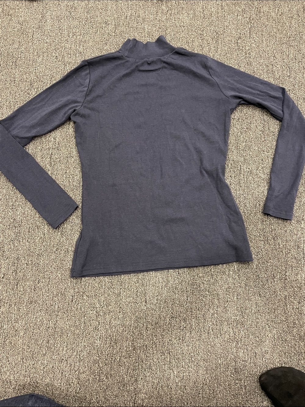 Classic Navy Long-Sleeve Turtleneck Top